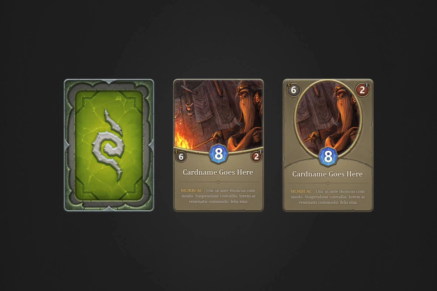 Example of Triara new collectible card design