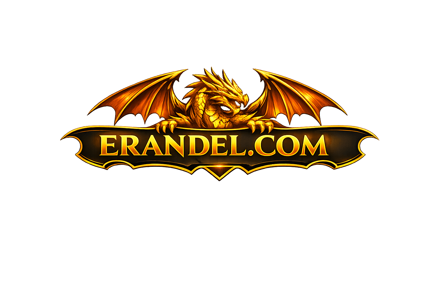 Logotipo de erandel.com sobre un fondo de fantasía oscuro