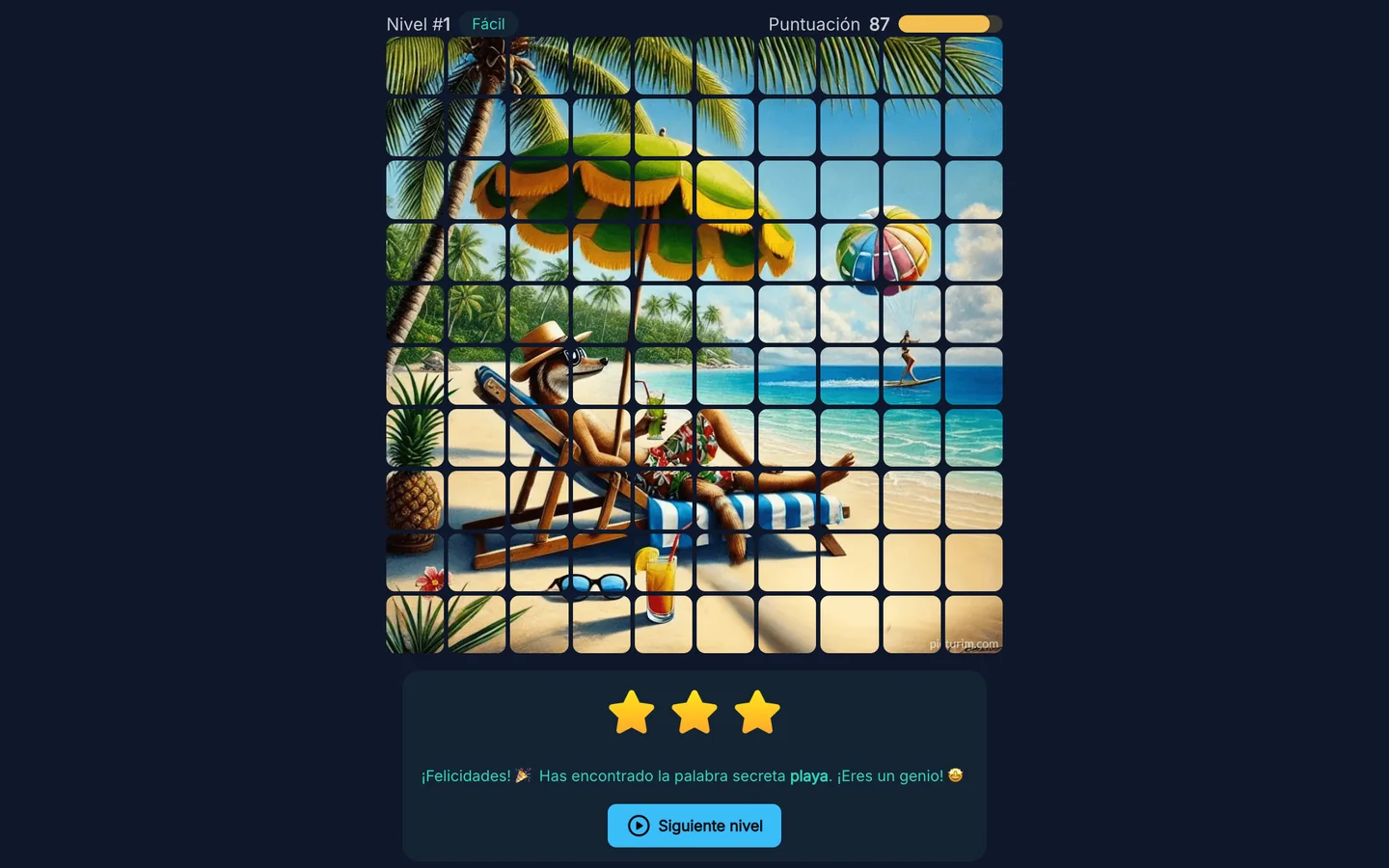 Picturim Boxes — score screen